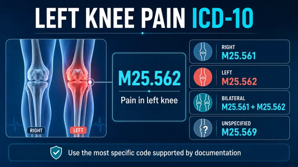 left knee pain icd 10